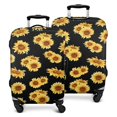thumbnail image 1 of Black Yellow Sunflower Pattern Luggage Cover Fashion Suitcase Cover Baggage Covers Fit 25-28 Inch Luggage (Go Travel), 1 of 5