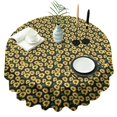 thumbnail image 1 of Black Yellow Sunflower Pattern Round Tablecloth 60"x60",Wrinkle Wipeable Table Cloth for Kitchen Dining Room Picnic Patio Party, 1 of 6
