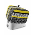 thumbnail image 1 of Black Yellow Toaster Cover 4 Slice, Large Kitchen Appliance Covers, Garden Floral Stripe Aesthetic Flower Boho Toaster Oven Cover with Loop, Bread Machine Cover Polyester Dust Cover Protection, 1 of 4