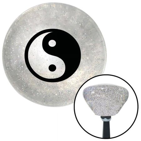 Black Yin & Yang Clear Retro Metal Flake Shift Knob with M16 x 1.5 Insert Shifter