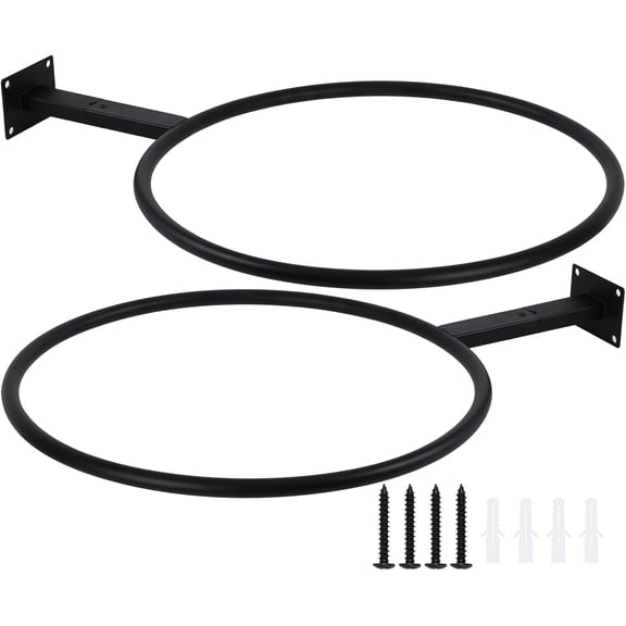 Black Yoga Ball Holder, Exercise Storage Holder Wall Mount Stability for Home and Studios or Commercial Gyms,Acts as a Holder. Set of 2.