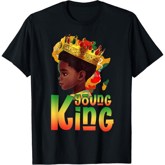 Black Young King Black History Month Afro Men T-Shirt TShirt