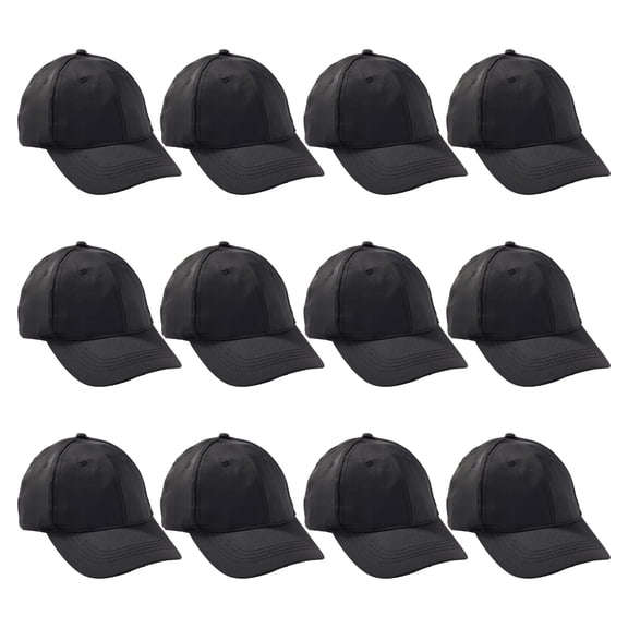 Black Youth Baseball Cap by Make Market – Customizable Hat for Kids - Classic Athletic Style - One Size Fits Most - 12 Pack