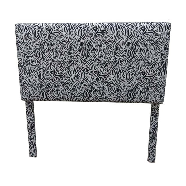 Black Zebra Headboard, Twin