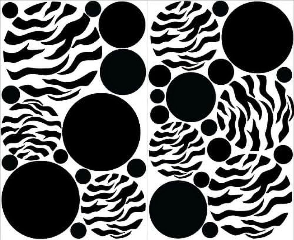 Black Zebra Print Dot With Black Dots /Stickers