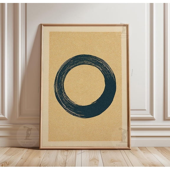 Black Zen Circle Brushstroke Poster Unframed Paper Print