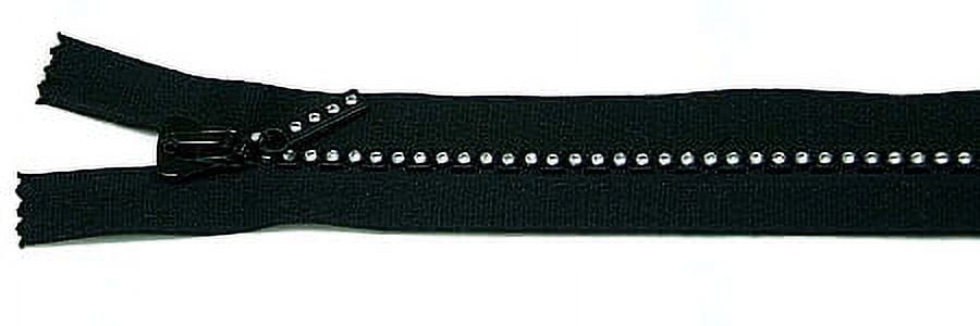 Black Zipper - 4" Separating Zipper Small Rhinestone - Genuine Swarovski Crystals (U001.02)