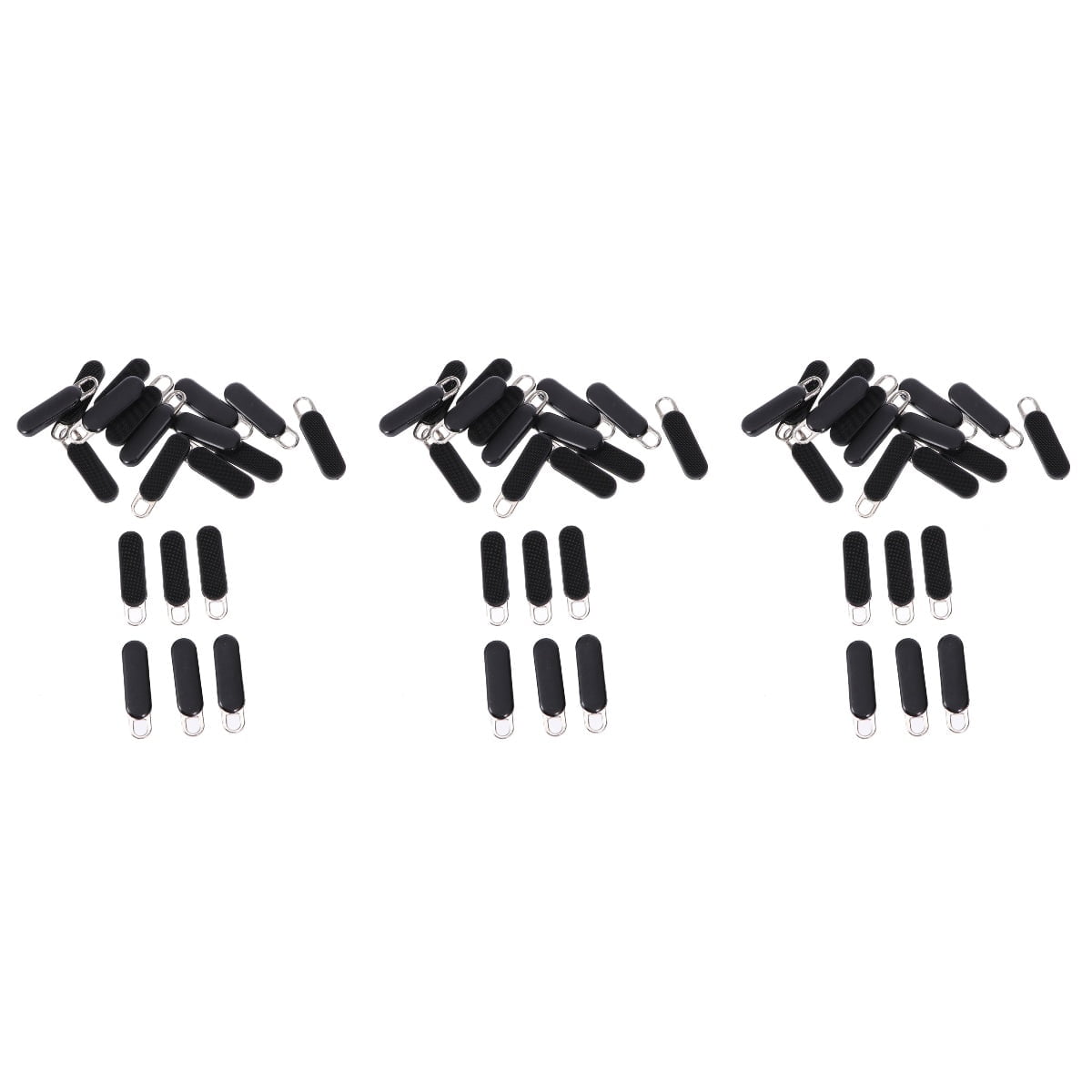 Black Zipper Fixers Jackety Packets Crown Sticker for Fabric Pull Tab 60 Pcs