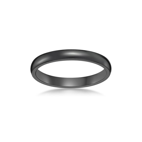 Black Zirconium 3MM Thin Wedding Band Ring Jewelry Gift for Men - Size 10