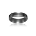 thumbnail image 1 of Black Zirconium 6MM Beveled Edge Wedding Band Ring Jewelry for Men - Size 10, 1 of 8