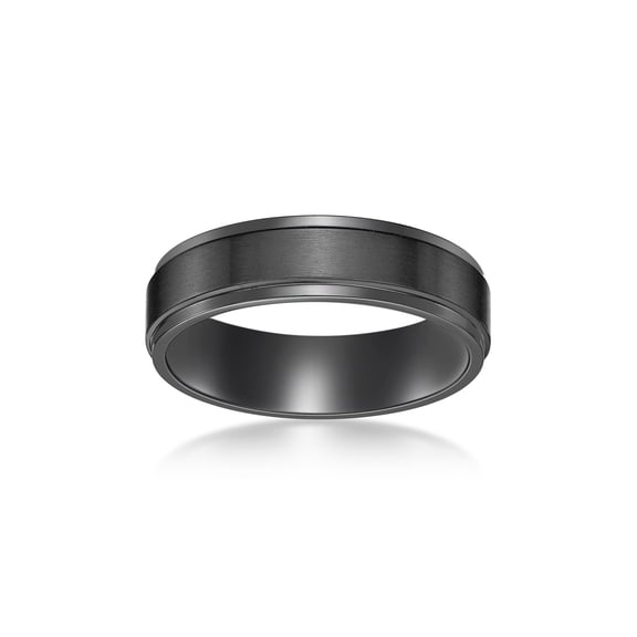 Black Zirconium 8MM Thick Flat Edge Wedding Band Ring Jewelry for Men - Size 10