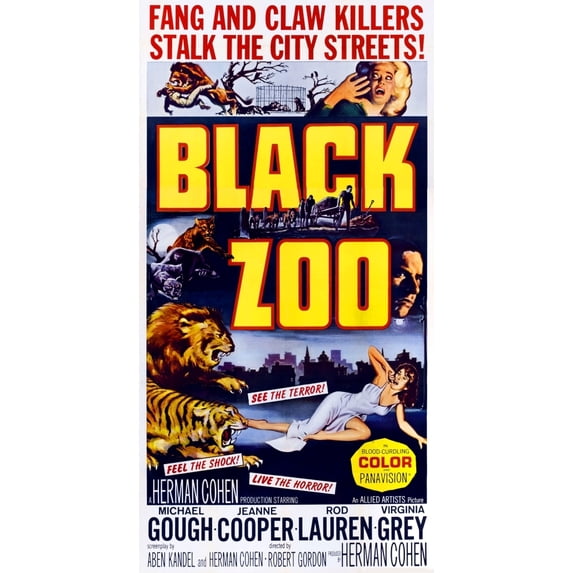 Black Zoo Mid-Right: Michael Gough On 3-Sheet Poster Art 1963. Movie Poster Masterprint (24 x 36)