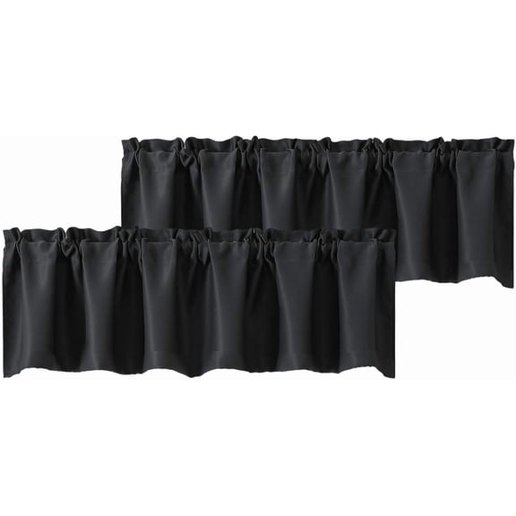 Black alances for Window, Room Darkening Short Curtains for Kitchen Bedroom Li ing Room, Rod Pocket Top Small Window Treatment alance R Bunk Panels, 60" Wx18 L, 2 Pieces