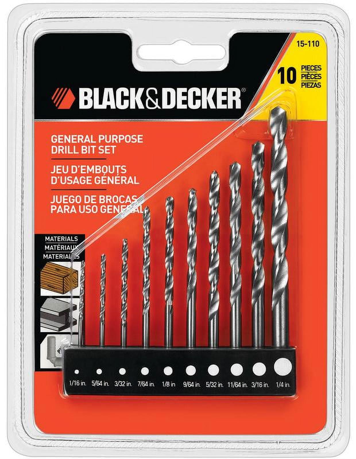 Black &amp; Decker 15-110 High Speed Steel Drill Bit, 10 pieces