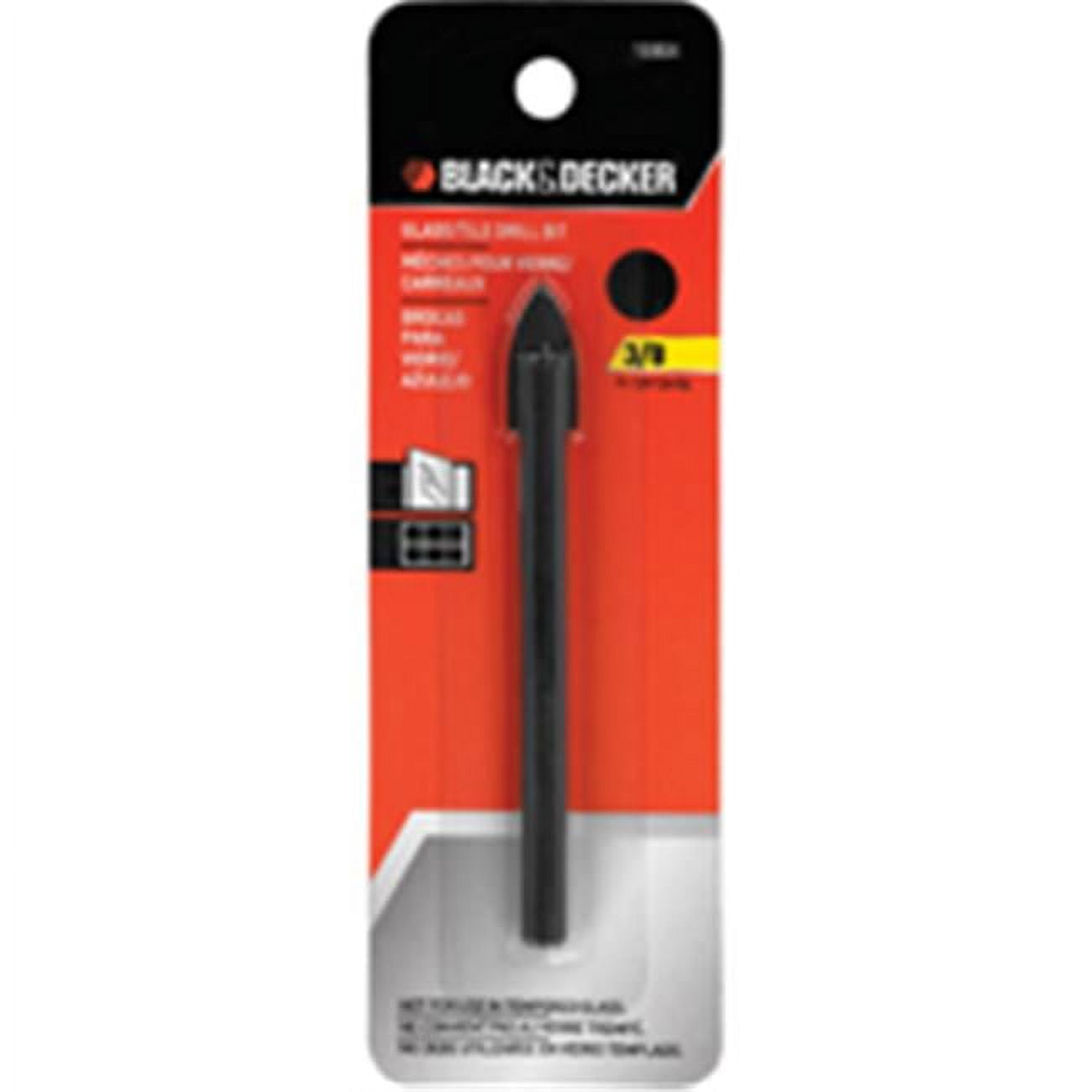 Black &amp; Decker 16904 Glass/Tile Drill Bit, 3/8"x3-7/8"