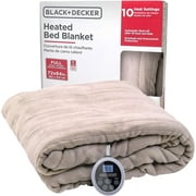 BLACK+DECKER Heated Blanket Electric Full, 10 Heating Levels, 10H Timer, Auto Shutoff, 72x84 inches, Cream