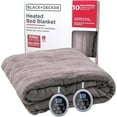 thumbnail image 1 of BLACK+DECKER Heated Blanket Electric King, 10 Heating Levels, 10H Timer, Auto Shutoff, Dual Zone Heating, 90x100 inches, Grey, 1 of 8