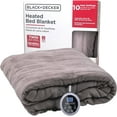 thumbnail image 1 of BLACK+DECKER Heated Blanket Electric Twin, 10 Heating Levels, 10H Timer, Auto Shutoff, 62x84 inches, Grey, 1 of 7