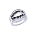 thumbnail image 1 of AFFY Black & White Natural Diamond Anniversary Band Ring In 10k White Gold (0.5 Cttw), 1 of 1