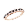thumbnail image 1 of AFFY Black & White Natural Diamond Anniversary Ring In 10k Rose Gold (0.5 Cttw), 1 of 1