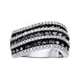 thumbnail image 1 of AFFY Black & White Natural Diamond Anniversary Ring In 10k White Gold (1.5 Cttw), 1 of 1