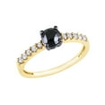 thumbnail image 1 of AFFY Black & White Natural Diamond Engagement Ring In 10k Yellow Gold (1 Cttw), 1 of 1