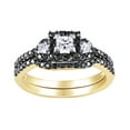thumbnail image 1 of AFFY Black & White Natural Diamond Frame Bridal Set Ring In 10k Yellow Gold (0.5 Cttw), 1 of 1