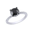 thumbnail image 1 of AFFY Black & White Natural Diamond Solitaire Ring In 10k White Gold (2 Cttw), 1 of 1