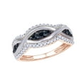 thumbnail image 1 of AFFY Black & White Natural Diamond Two-Tone Infinity Ribbon Ring In 10k Rose Gold (0.5 Cttw), 1 of 1