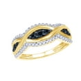 thumbnail image 1 of AFFY Black & White Natural Diamond Two-Tone Infinity Ribbon Ring In 10k Yellow Gold (0.5 Cttw), 1 of 1