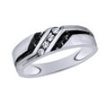 thumbnail image 1 of AFFY Black & White Natural Diamond Wedding Band Ring In 10k White Gold (0.2 Cttw), 1 of 1
