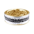 thumbnail image 1 of AFFY Black & White Natural Diamond Wedding Band Ring In 10k Yellow Gold (1.1 Cttw), 1 of 1
