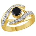 thumbnail image 1 of AFFY Black & White Natural Diamond Whirlwind Bypass Ring in 10k Yellow Gold By, 1 of 1