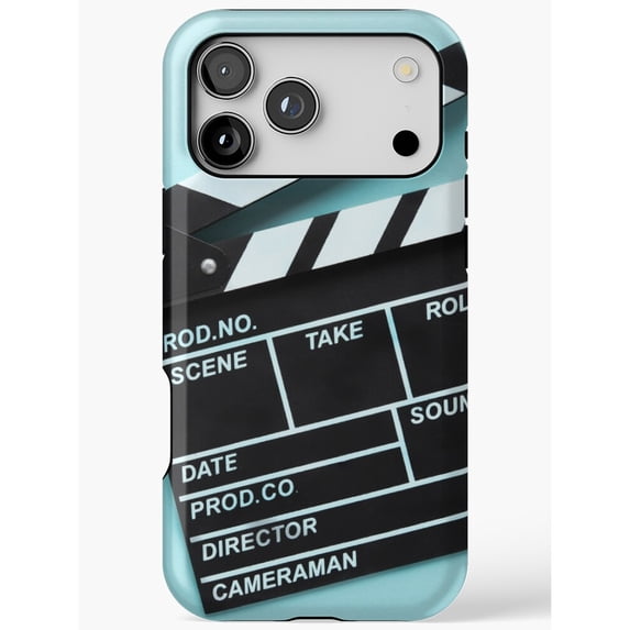 Filming Cooking Iphone Black and Aqua Film Clapperboard Tough Phone Case for Apple iPhone ...