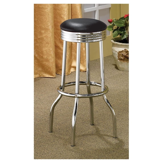 Black and Bar Height Stool (Set of 2)