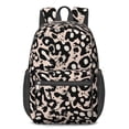 thumbnail image 1 of Black and Beige Leopard Print 17" School Backpacks for Teens,Waterproof Oxford Fabric,S-Shape Padded Straps for School,Travel,Hiking,Camping, 1 of 6