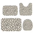 thumbnail image 1 of Black and Beige Leopard Print Bathroom Rug Set 4 Piece,Includes Contour,Lid Cover,Bath Mat,Non-Slip Extra Soft Absorbent Washable, 1 of 5