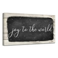 thumbnail image 1 of Crafted Creations Black and White 'Joy To The World' Rectangular Canvas Wall Art Decor 8" x 16", 1 of 5