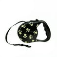 thumbnail image 1 of Black and Beige Paw Print Patterned Retractable Dog Leash - 33 Pound Limit, 1 of 1