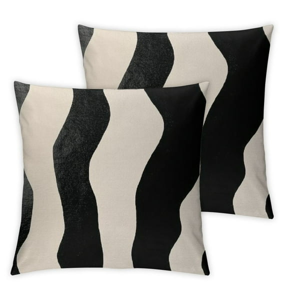Black and Beige Throw Pillow Covers, Boho Pink, Modern Abstract Decorative Couch Pillows for Living Room
