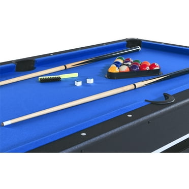 Black and Blue 6-ft Pool Table with Table Tennis Top - Stylish and Versatile Gaming Table for Home Entertainment