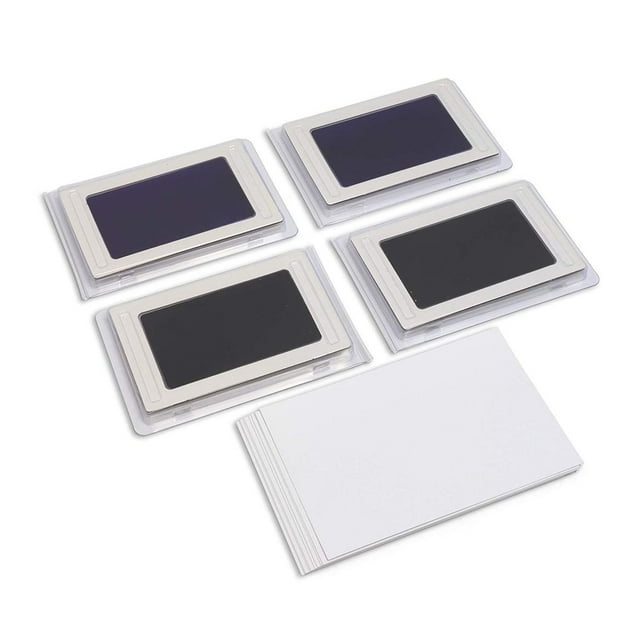 Black and Blue Ink Pads and Cards, Baby Handprint and Footprint Kit (14