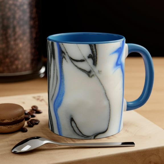 Black and Blue Marble - Accent Coffee Mug, 11oz