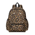 thumbnail image 1 of Black and Brown Leopard Print Backpack for School, Cute School Bag with Adjustable Shoulder Straps and Padded Back, 13.4"x11"x4.7", 1 of 5