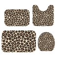 thumbnail image 1 of Black and Brown Leopard Print Bathroom Rug Set 4 Piece,Includes Contour,Lid Cover,Bath Mat,Non-Slip Extra Soft Absorbent Washable, 1 of 5
