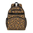 thumbnail image 1 of Black and Brown Leopard Print Cute School Backpack Bag for School with Padded Back and Adjustable Shoulder Straps 15.25"x11.5"x5.25", 1 of 5