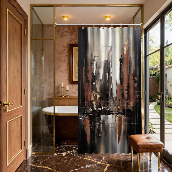 Black And Brown Shower Curtain