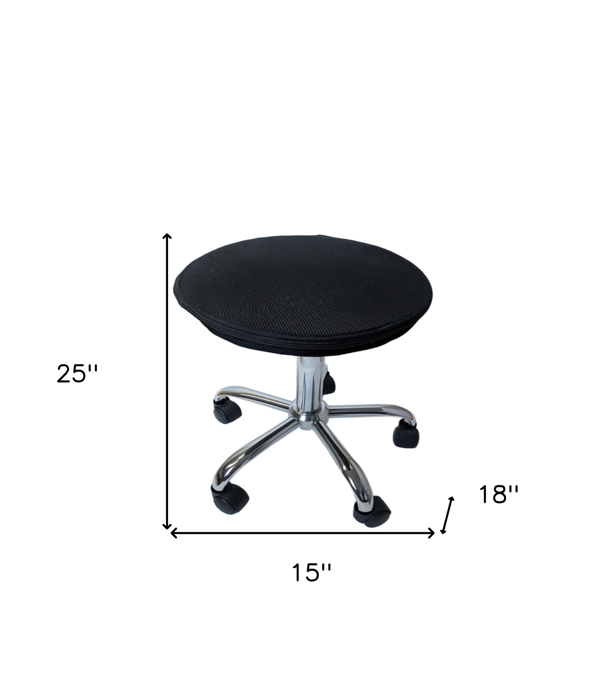 Modern Black Steel Swivel Rolling Desk Chair