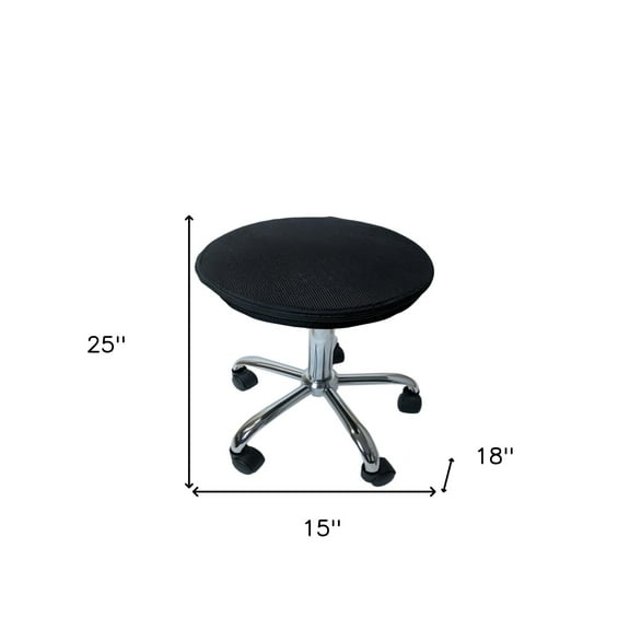 Black and Chrome Active Sitting Rolling Balance Desk Chair