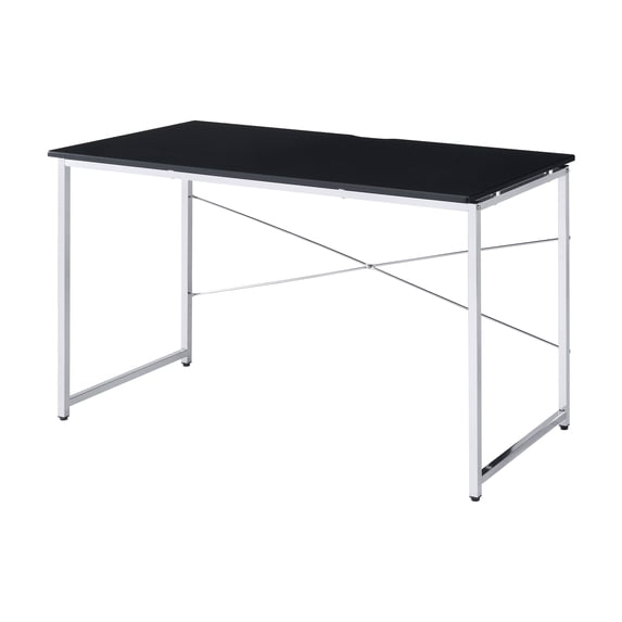 Black and Chrome Writing Desk with Sled Base